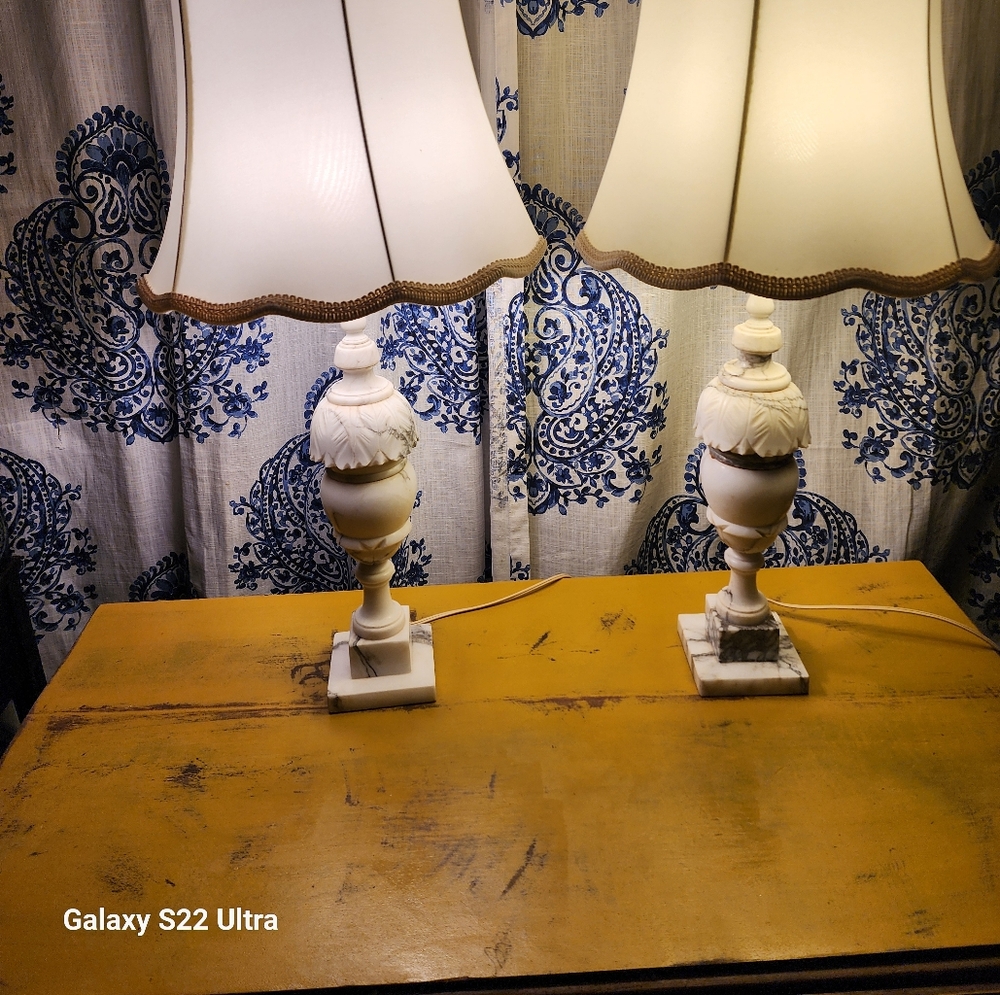 Italian marble two lamps